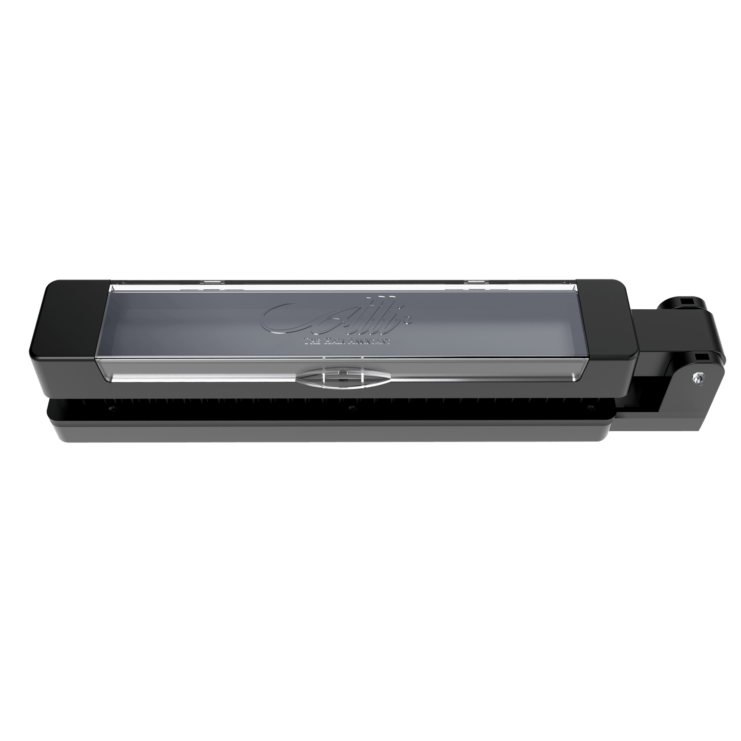 Alli Styles Assistant closed and compact with transparent lid covering the internal combs, highlighting the tool’s foldable design for easy storage