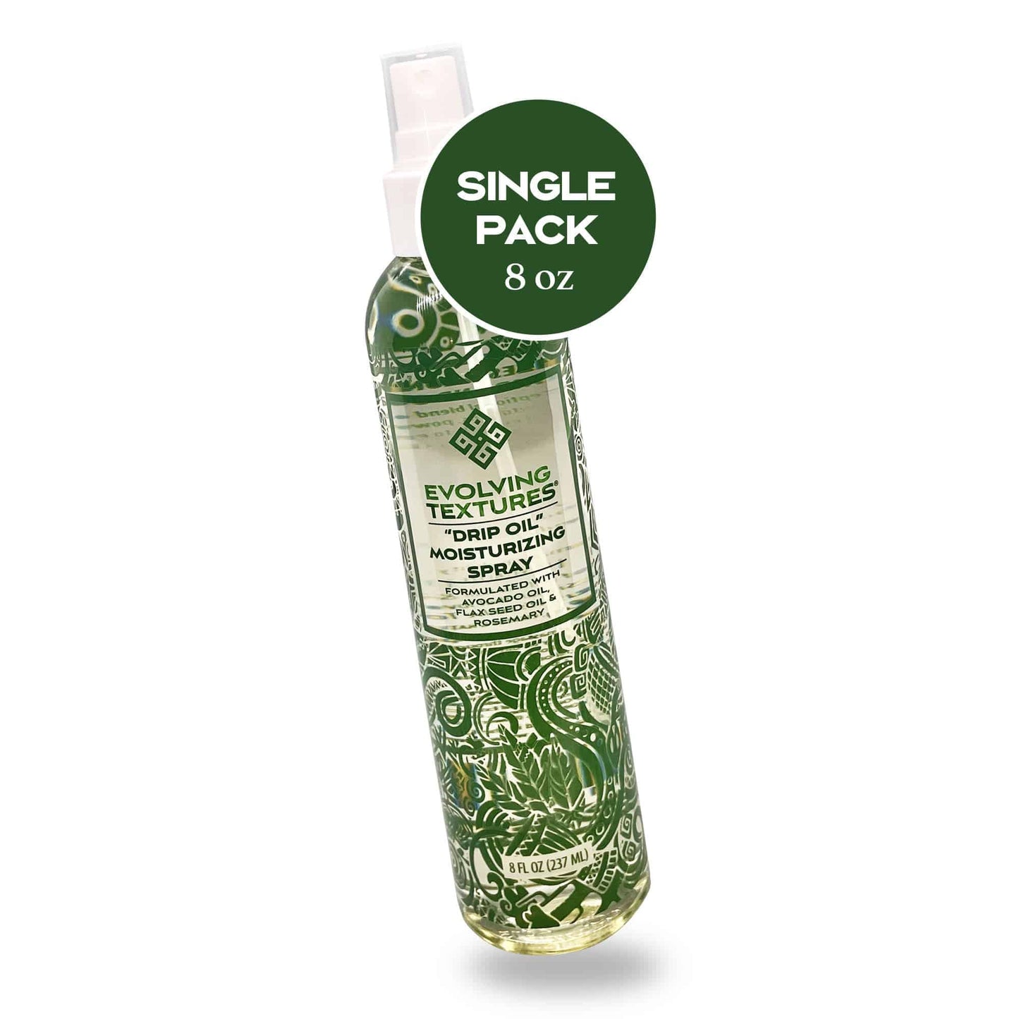 Evolving Textures Drip Oil Spray – 8 oz bottle, perfect for textured, curly, and natural hair. Lightweight hydrating oil and scalp hydrating spray.